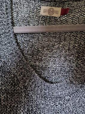 Soft You Textured Knit Sweater in Black & White